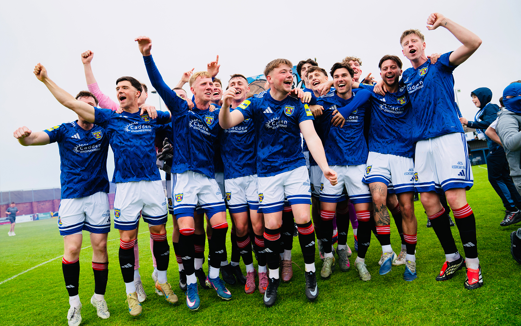 Irvine Meadow players celebrating title win
